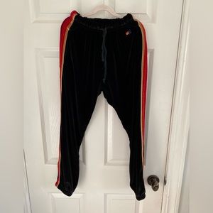 Aviator Nation black velvet sweats size Small